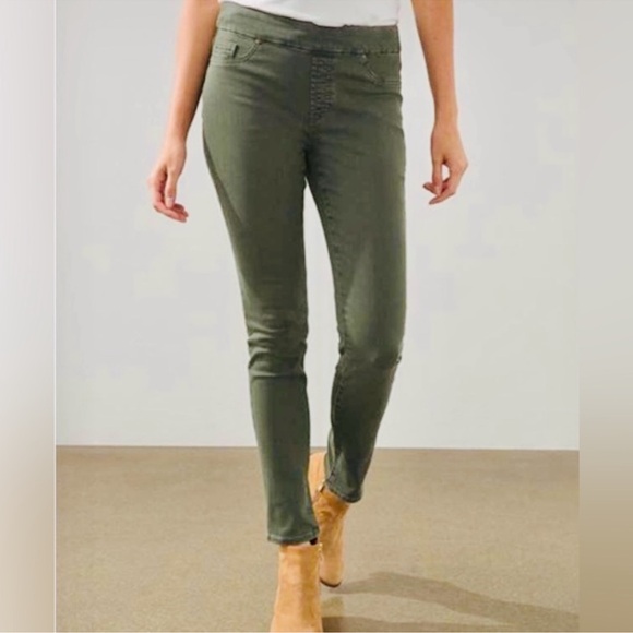 Chico's Denim - Chico’s Jeans Pull On Jegging Ankle 6 Olive Green Women's 0.5R High Rise Stretch